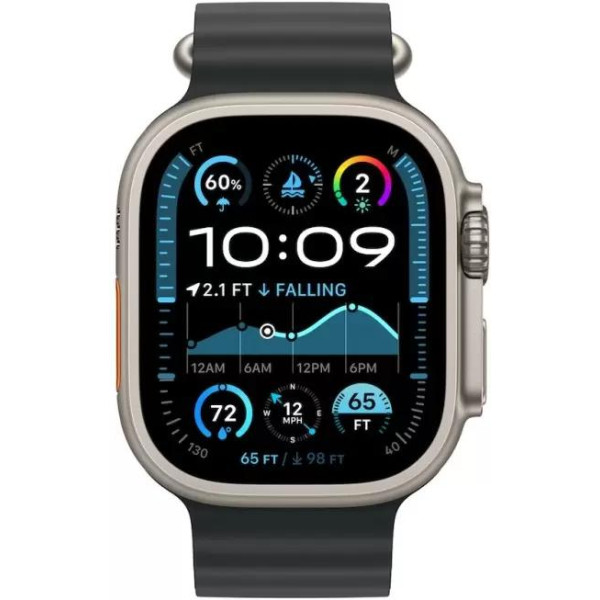 Apple Watch Ultra 2 LTE 49 мм (титановый корпус, титановый/черный, ремешок из эластомера)
