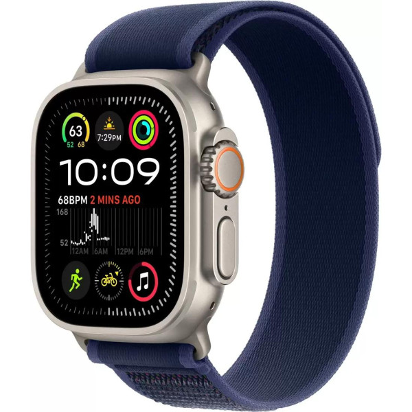 Умные часы Apple Watch Ultra 2 LTE 49 мм (титановый корпус, титановый/синий, нейлоновый ремешок S/M)