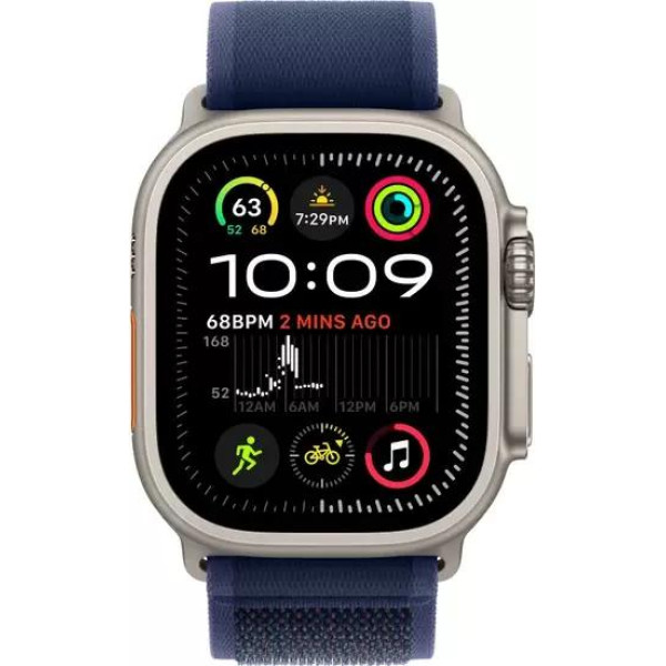 Умные часы Apple Watch Ultra 2 LTE 49 мм (титановый корпус, титановый/синий, нейлоновый ремешок S/M)