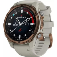 Умные часы Garmin Descent Mk3i 43мм (бронзово-серый титан, с серым силиконовым ремешком)