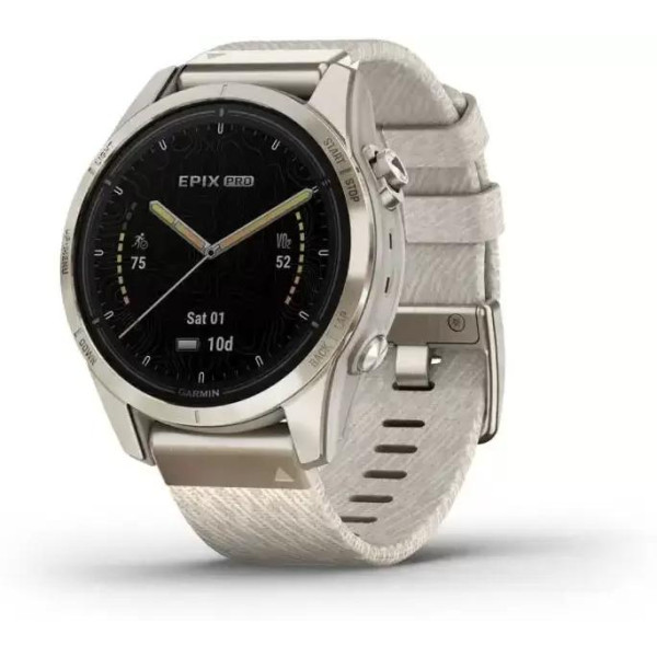 Умные часы Garmin Epix Pro Gen 2 Sapphire 42 мм (мягкое золото/крем, с нейлоновым и силиконовым ремешками)