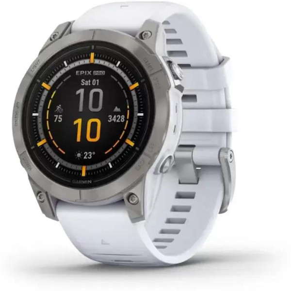 Умные часы Garmin Epix Pro Gen 2 Sapphire 47 мм (титан/белый камень)