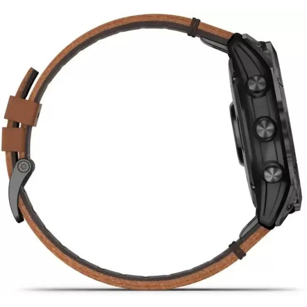 Умные часы Garmin Epix Pro Gen 2 Sapphire 51 мм (карбоново-серый титан/каштановый, с кожаным и силиконовым ремешками)
