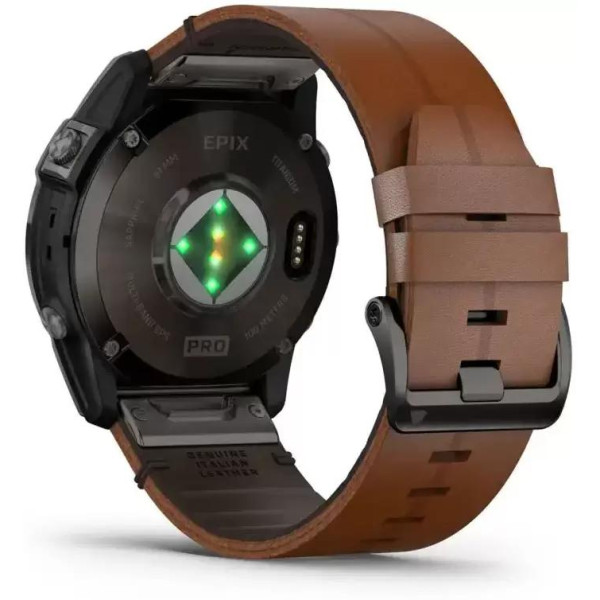 Умные часы Garmin Epix Pro Gen 2 Sapphire 51 мм (карбоново-серый титан/каштановый, с кожаным и силиконовым ремешками)