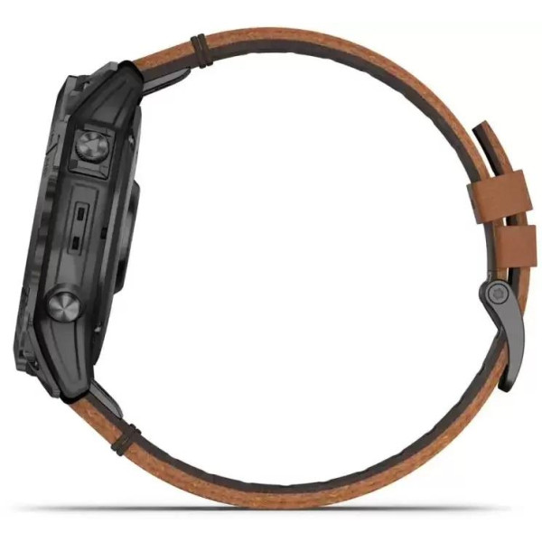 Умные часы Garmin Epix Pro Gen 2 Sapphire 51 мм (карбоново-серый титан/каштановый, с кожаным и силиконовым ремешками)