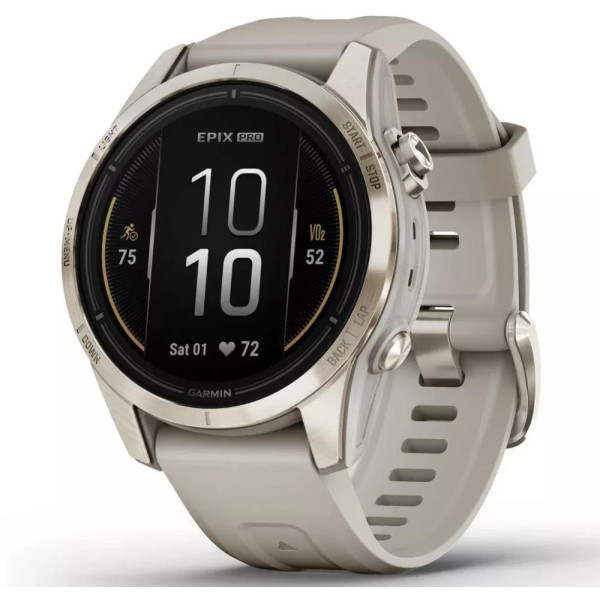 Умные часы Garmin Epix Pro Gen 2 Sapphire 42 мм (мягкое золото/песок)