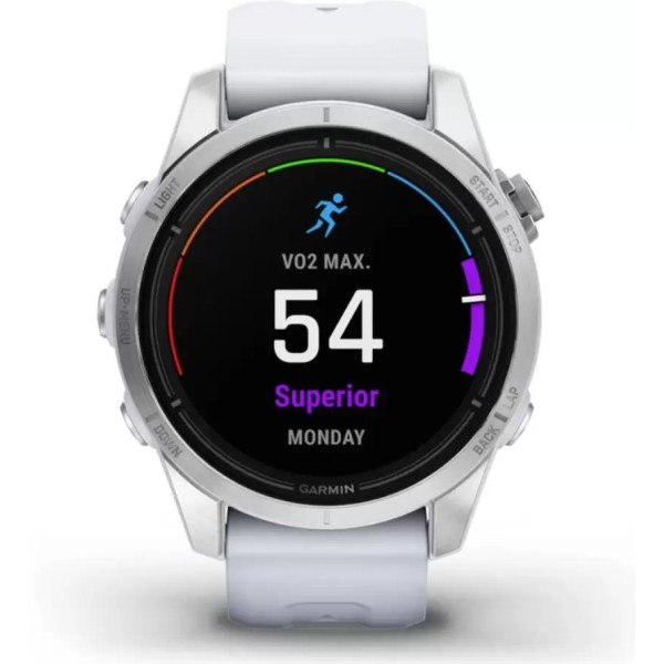 Умные часы Garmin Epix Pro Gen 2 Standard 42 мм (серебро/белый камень)
