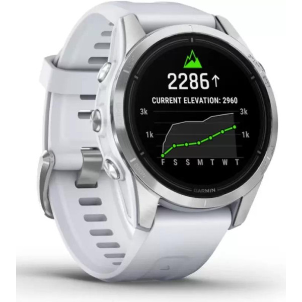 Умные часы Garmin Epix Pro Gen 2 Standard 42 мм (серебро/белый камень)