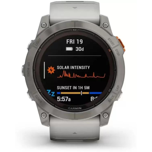 Умные часы Garmin Fenix 7 Pro Sapphire Solar (титан/оранжевый)