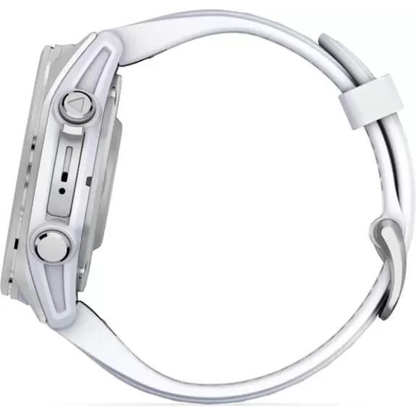 Умные часы Garmin Fenix 8 43мм (серебристый, белый ремешок)