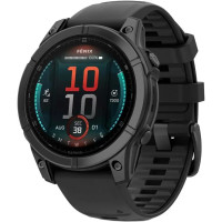 Умные часы Garmin Fenix 8 E 47мм (серая сталь, черный силиконовый ремешок)