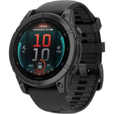 Умные часы Garmin Fenix 8 E 47мм (серая сталь, черный силиконовый ремешок)