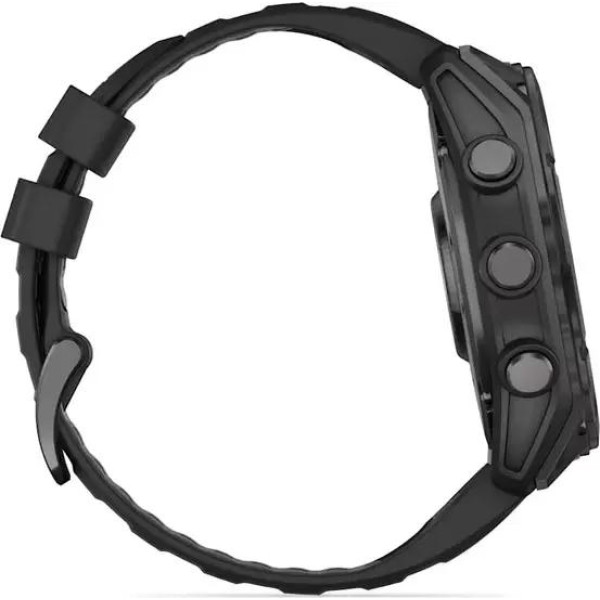 Умные часы Garmin Fenix 8 Sapphire 51мм (угольно-серый DLC, пепельно-черный силиконовый ремешок)