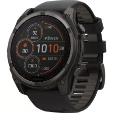 Умные часы Garmin Fenix 8 Solar, Sapphire 47мм (титановый угольно-серый DLC с черным ремешком)