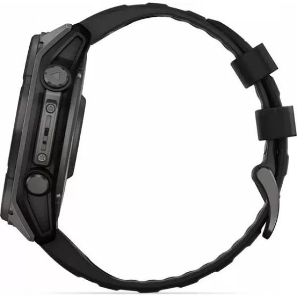 Умные часы Garmin Fenix 8 Solar, Sapphire 47мм (титановый угольно-серый DLC с черным ремешком)