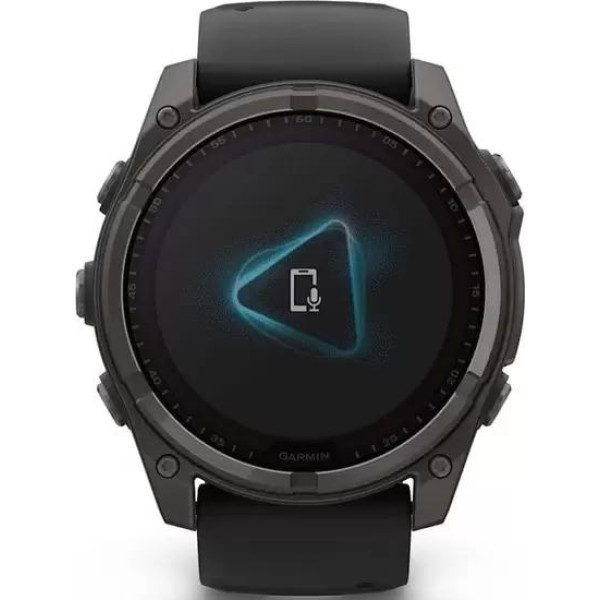 Умные часы Garmin Fenix 8 Solar, Sapphire 47мм (титановый угольно-серый DLC с черным ремешком)
