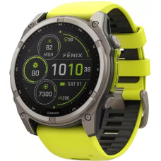 Умные часы Garmin Fenix 8 Solar, Sapphire 47мм (титановый, желтый силиконовый ремешок)