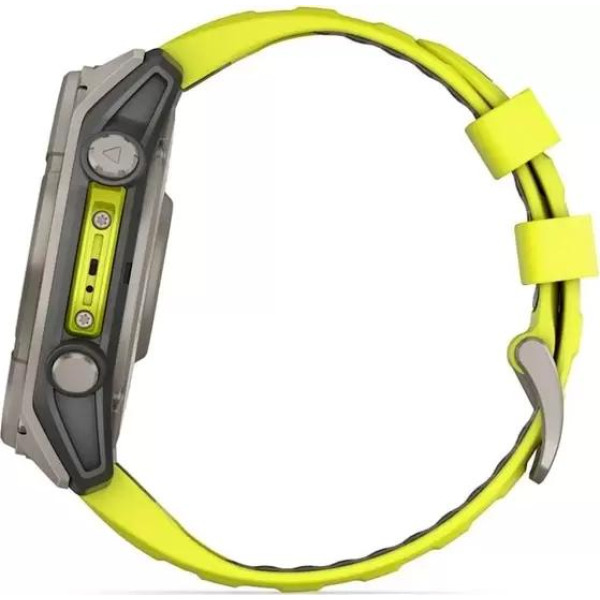 Умные часы Garmin Fenix 8 Solar, Sapphire 47мм (титановый, желтый силиконовый ремешок)