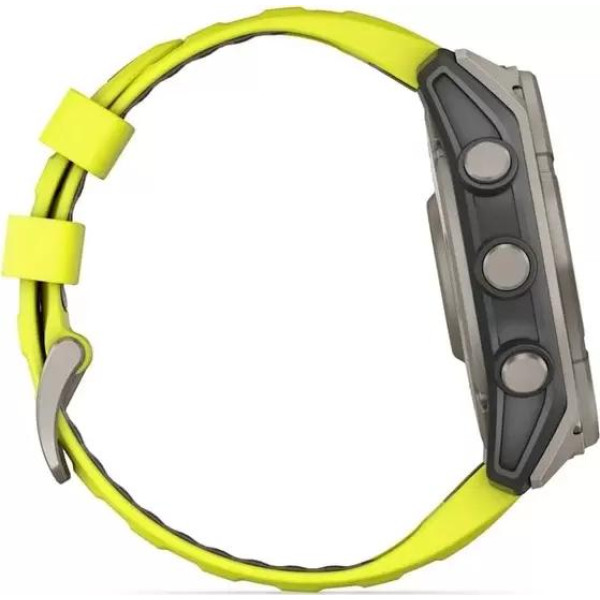 Умные часы Garmin Fenix 8 Solar, Sapphire 47мм (титановый, желтый силиконовый ремешок)