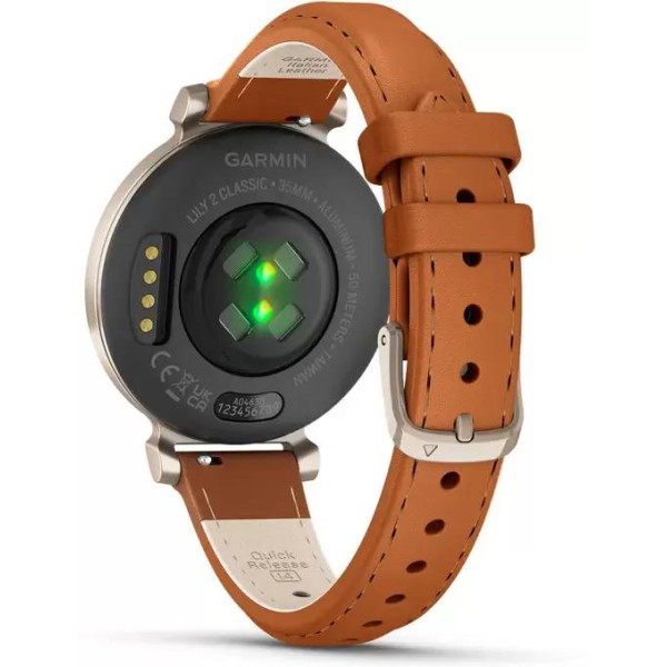 Умные часы Garmin Lily 2 Classic (кремовое золото/коричневый)