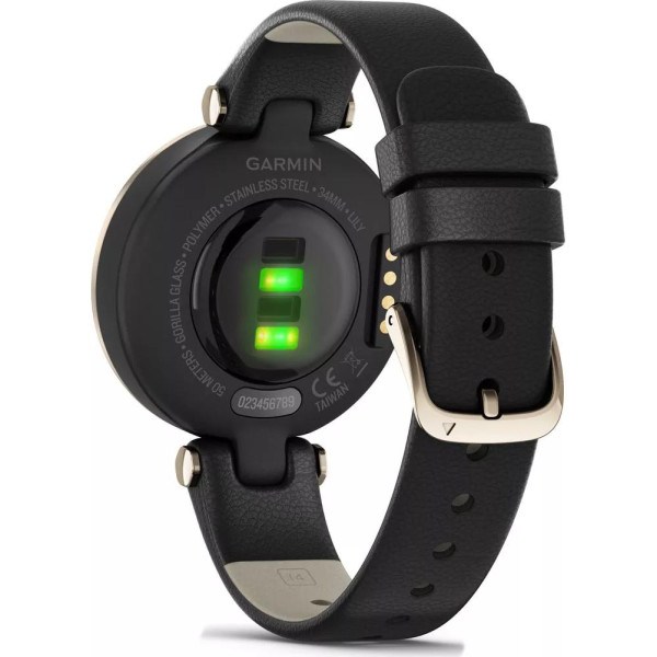 Умные часы Garmin Lily (кремово-золотистый, черный/кожаный ремешок)
