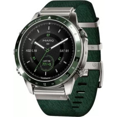 Умные часы Garmin MARQ Golfer Gen 2 (титановый/темно-зеленый, с темно-зеленым нейлоновым ремешком)