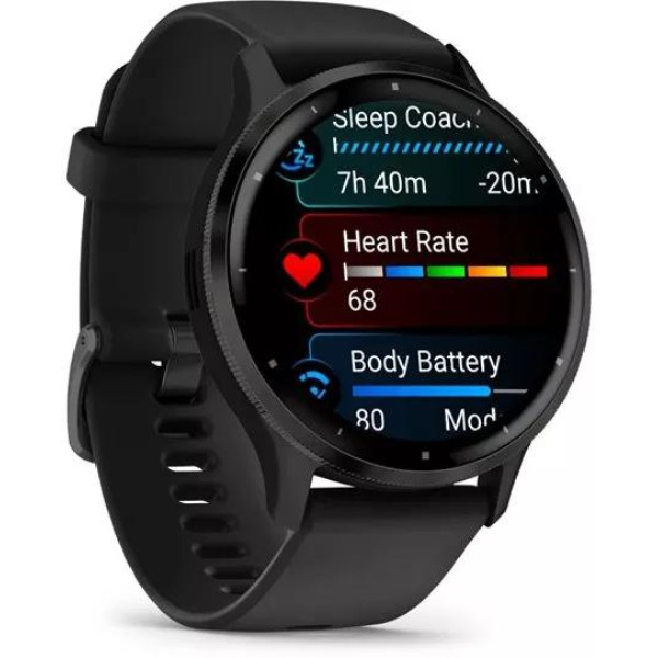 Умные часы Garmin Venu 3 (черный, с силиконовым ремешком)
