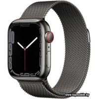 Умные часы Apple Watch Series 7 LTE 41 мм (сталь графитовый/миланский черный)