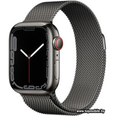Умные часы Apple Watch Series 7 LTE 41 мм (сталь графитовый/миланский черный)